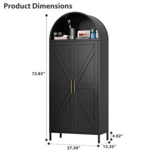 73” Metal Arched Cabinet