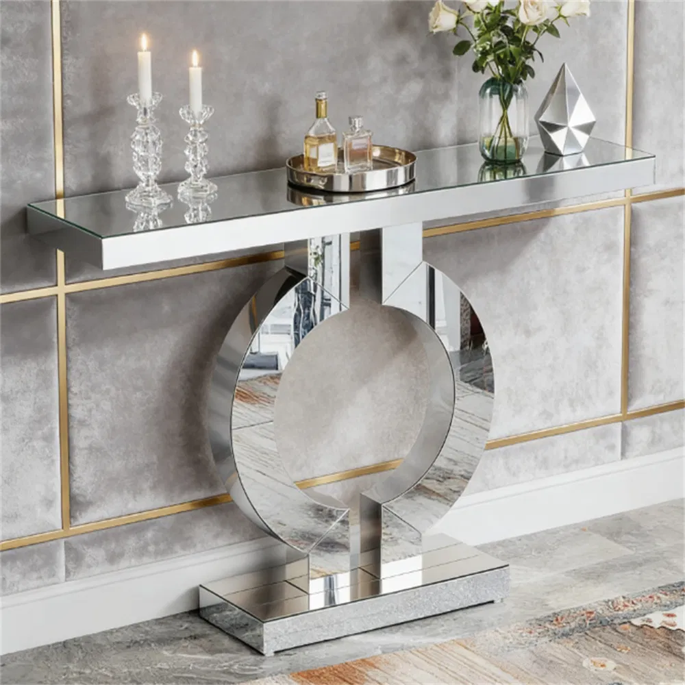 Mirror console, modern sofa table, storage area, elegant display space - Image 4